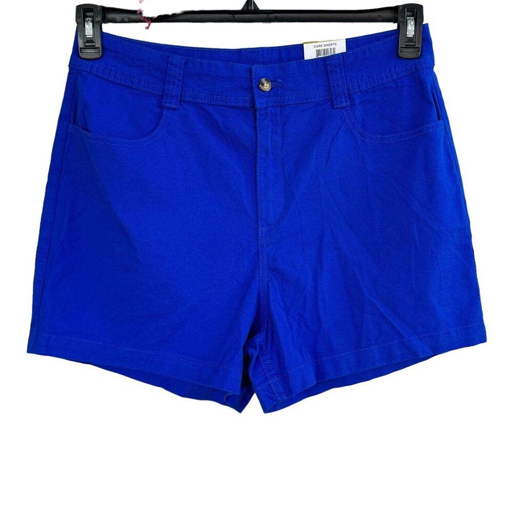 Style & Co SZ 16 Shorts Mid-Rise Pockets Zip-Fly Stretch Cobalt Blue Womens New